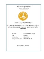 Khóa luận tốt nghiệp Ngân hàng: Nâng cao năng lực cạnh tranh của Ngân hàng Nông nghiệp và Phát triển Nông thôn Việt Nam
