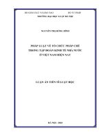 Luận án tiến sĩ Luật học: Pháp luật về tổ chức pháp chế trong tập đoàn kinh tế nhà nước ở Việt Nam hiện nay (Phần 1)