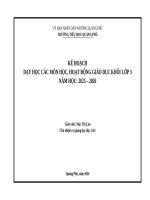 Khdh lớp 3 kế hoạch  dạy học các môn học, hoạt Động giáo dục khối lớp 3