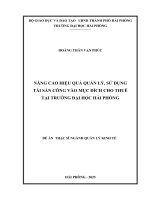 Luận văn thạc sĩ Quản lý kinh tế: Nâng cao hiệu quả quản lý, sử dụng tài sản công vào mục đích cho thuê tại Trường Đại học Hải Phòng