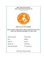 Khóa luận tốt nghiệp Kinh doanh quốc tế: Phát triển hoạt động logistics đáp ứng nhu cầu thương mại điện tử tại Việt Nam
