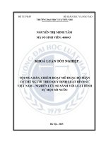 Khóa luận tốt nghiệp Luật học: Tội mua bán, chiếm đoạt mô hoặc bộ phận cơ thể người theo quy định Luật Hình sự Việt Nam - Nghiên cứu so sánh với Luật Hình sự một số nước