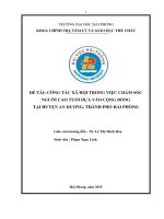 Đề tài nghiên cứu khoa học: Công tác xã hội trong việc chăm sóc người cao tuổi dựa vào cộng đồng tại huyện An Dương, Thành phố Hải Phòng