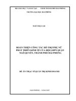 Luận văn thạc sĩ Quản trị kinh doanh: Hoàn thiện công tác hỗ trợ phụ nữ phát triển kinh tế của Hội LHPN Quận Ngô Quyền, Thành phố Hải Phòng