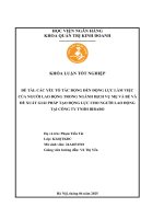 Khóa luận tốt nghiệp Quản trị kinh doanh: Các yếu tố tác động đến động lực làm việc của người lao động trong ngành dịch vụ mẹ và bé và đề xuất giải pháp tạo động lực cho người lao động tại Công ty TNHH BIBABO