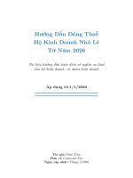 Hướng Dẫn Đóng Thuế
Hộ Kinh Doanh Nhỏ Lẻ
Từ Năm 2026