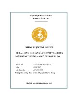 Khóa luận tốt nghiệp Ngân hàng: Nâng cao năng lực cạnh tranh của Ngân hàng Thương mại cổ phần Quân đội
