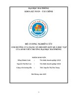 Đề tài nghiên cứu khoa học: Ảnh hưởng của mạng xã hội đến kết quả học tập của sinh viên trường Đại học Hải Phòng