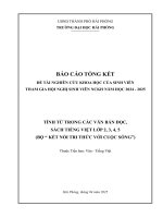 Đề tài nghiên cứu khoa học: Tính từ trong các văn bản Đọc, sách Tiếng Việt lớp 2, 3, 4, 5 (Bộ "Kết nối tri thức với cuộc sống")