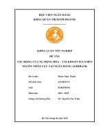 Khóa luận tốt nghiệp Quản trị kinh doanh: Tác động của tự động hóa - tài khoản Plus đến nguồn nhân lực tại Ngân hàng Agribank