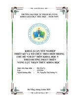 Thiết kế và tổ chức trò chơi trong chủ Đề chất môn khoa học 5 theo hướng phát triển năng lực nhận thức khoa học