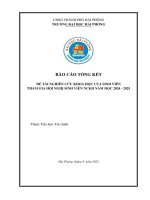 Đề tài nghiên cứu khoa học: Ảnh hưởng của các chỉ số tài chính đến giá cổ phiếu các công ty thép niêm yết tại Việt Nam