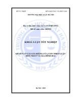 Khóa luận tốt nghiệp Luật học: Quyền có tài sản riêng của con theo Luật Hôn nhân và gia đình 2014