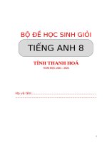 Đề hsg lớp 8 bộ Đề học sinh giỏi tiếng anh lớp 8 thanh hoá 2025 2026  nokey