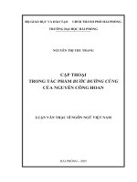 Luận văn thạc sĩ Ngôn ngữ học: Cặp thoại trong tác phẩm Bước đường cùng của Nguyễn Công Hoan