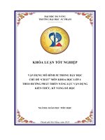 Vận dụng mô hình 5e trong dạy học chủ Đề chất môn khoa học lớp 4 theo hướng phát triển năng lực vận dụng kiến thức, kỹ năng Đã học