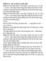 Đáp án Đề cương tự luận sinh cuối kì 1