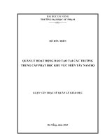 Quản lý hoạt Động Đào tạo tại các trường trung cấp phật học khu vực miền tây nam bộ