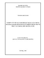 Nghiên cứu Đề xuất mô hình sử dụng luân trùng (brachionus plicatilis) Để Đánh giá Ô nhiễm thuốc bảo vệ thực vật trong môi trường nước