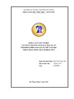 Vận dụng phương pháp dạy học dự Án nhằm phát triển năng lực tự chủ và tự học trong hoạt Động trải nghiệm lớp 4