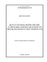 Quản lý xây dựng trường tiểu học và trung học cơ sở Đạt chuẩn quốc gia trên Đ a bàn huyện sa thầy, tỉnh kon tum