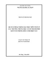 Quản lí hoạt Động dạy học môn toán Ở các trường thcs thành phố kon tum trong bối cảnh hiện nay