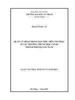 Quản lý hoạt Động dạy học môn Âm nhạc Ở các trường thcs thành phố quảng ngãi