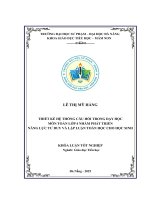 Thiết kế hệ thống câu hỏi trong dạy học môn toán lớp 4 nhằm phát triển năng lực tư duy và lập luận toán học cho học sinh