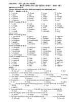 Đề cương  anh 7 hk1 hs