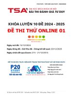 P20  tsa thi thử 01 thầy Đào anh phúc