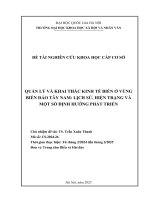 00060001017 QUẢN LÝ VÀ KHAI THÁC KINH TẾ BIỂN Ở VÙNG BIỂN ĐẢO TÂY NAM: LỊCH SỬ, HIỆN TRẠNG VÀ MỘT SỐ ĐỊNH HƯỚNG PHÁT TRIỂN