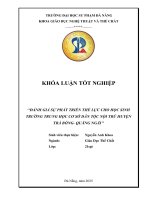 Đánh giá sự phát triển thể lực cho học sinh trường trung học cơ sở dân tộc nội trú huyện trà bồng