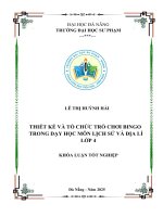 Thiết kế và tổ chức trò chơi bingo trong dạy học môn lịch sử và Địa lí lớp 4
