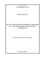 Quản lý hoạt Động trải nghiệm của học sinh Ở các trường tiểu học huyện kon rẫy tỉnh kon tum