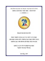 Phát triển năng lực tự chủ và tự học cho học sinh lớp 3 trong dạy học môn toán thông qua mô hình lớp học Đảo ngược