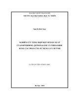 01050005802 nghiên cứu tổng hợp một số dẫn xuất cyanopyridine, quinoxaline và thioamide bằng các phản Ứng sử dụng lưu huỳnh