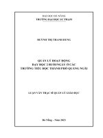 Quản lý hoạt Động dạy học 2buổi ngày Ở các trường tiểu học thành phố quảng ngãi