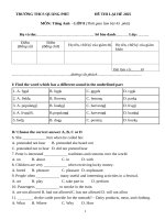 Đề thi lại anh 8 lên 9