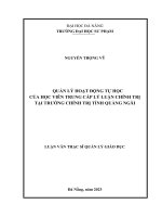 Quản lý hoạt Động tự học của học viên trung cấp lý luận chính trị tại trường chính trị tỉnh quảng ngãi