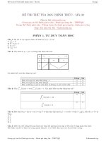 Đề thi thử tsa 2025 chính thức hust   mã 02