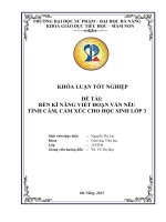 Rèn kĩ năng viết Đoạn văn nêu tình cảm, cảm xúc cho học sinh lớp 3