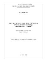 01050005778 tomtat một số phương pháp hiệu chỉnh giải bao hàm thức Đơn Điệu và bài toán cân bằng