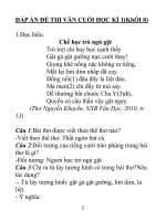 Đáp Án Đề thi văn cuối học kì 1 lớp 8 (1)