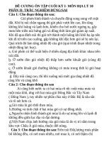 Đáp án Đề cương ck 1  Địa 10