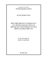 Phát triển Đội ngũ cán bộ quản lý các trường mầm non công lập trên Địa bàn thành phố quảng ngãi trong giai Đoạn hiện nay