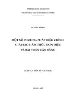 01050005778 noi dung một số phương pháp hiệu chỉnh giải bao hàm thức Đơn Điệu và bài toán cân bằng