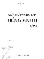 Luyện chuyên sâu ngữ pháp và từ vựng tiếng anh lớp 8 tập 2 global success Đại lợi bản chị hà lệ