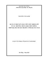 Quản lý Đội ngũ giáo viên chủ nhiệm Ở các trường thpt của huyện mộ Đức tỉnh quảng ngãi