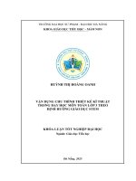 Vận dụng chu trình thiết kế kĩ thuật trong dạy học môn toán lớp 3 theo Định hướng giáo dục stem