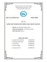 Đề tài kiểm thử website hệ thống nhà thuốc benzen